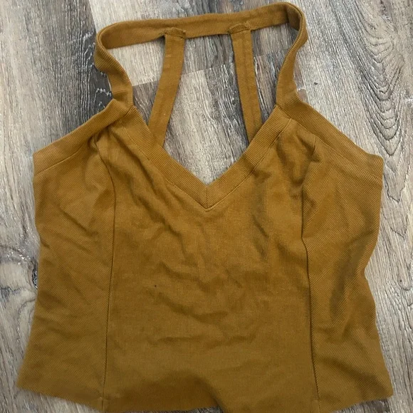 Anthropologie V-Neck Sweater two piece set in deep Mustard - Picture 2 of 3